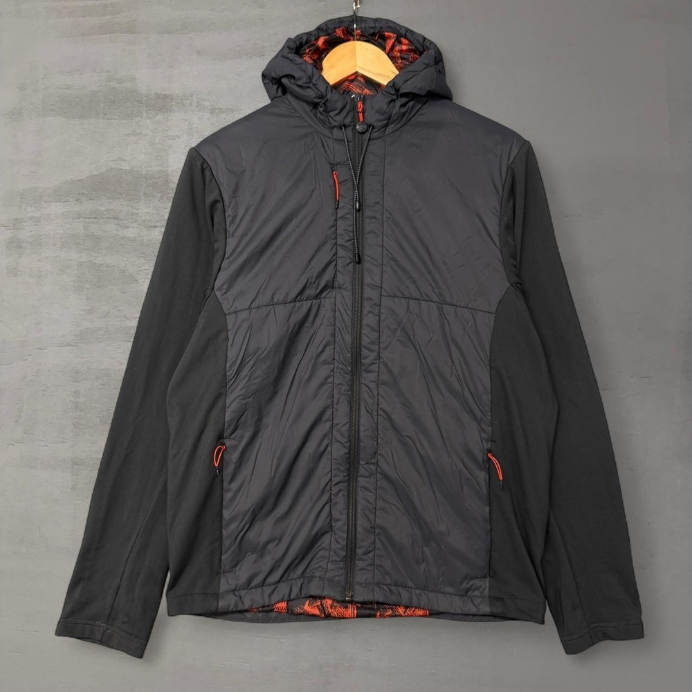 Sun Mountain Colter Windwear Jacket Black Hybrid Quilted Hooded Full Zip Medium